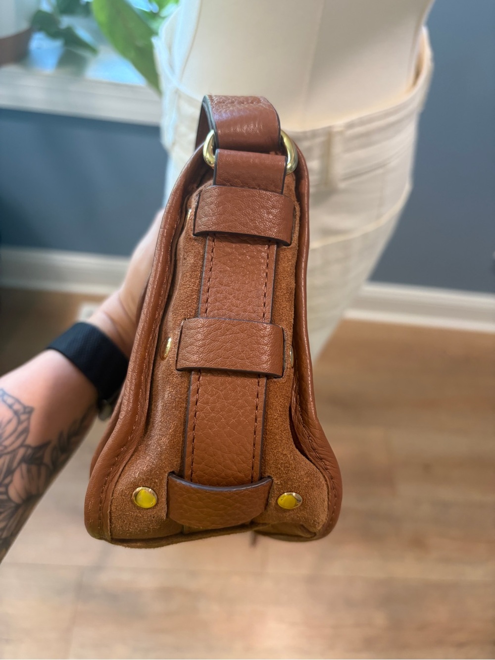Aimee Kestenberg Brown Leather & Suede Crossbody Bag - Picture 10 of 11